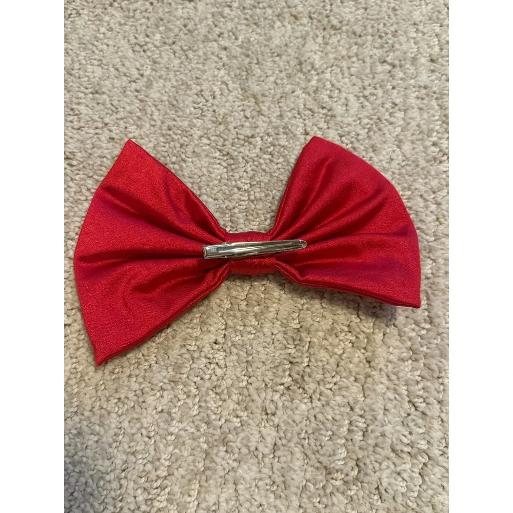 Sparkly Red Weissman‎ Dance Costume + Feather & Tulle Skirts + Bow! 💃